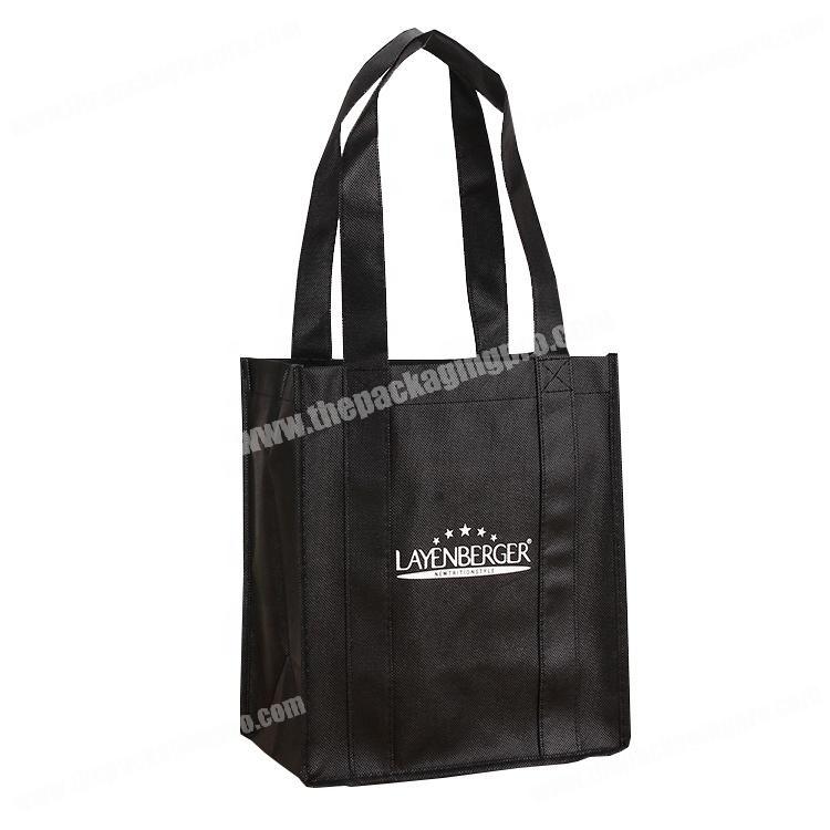Organizer durable promotional grocery shopping black reusable supermarket bag