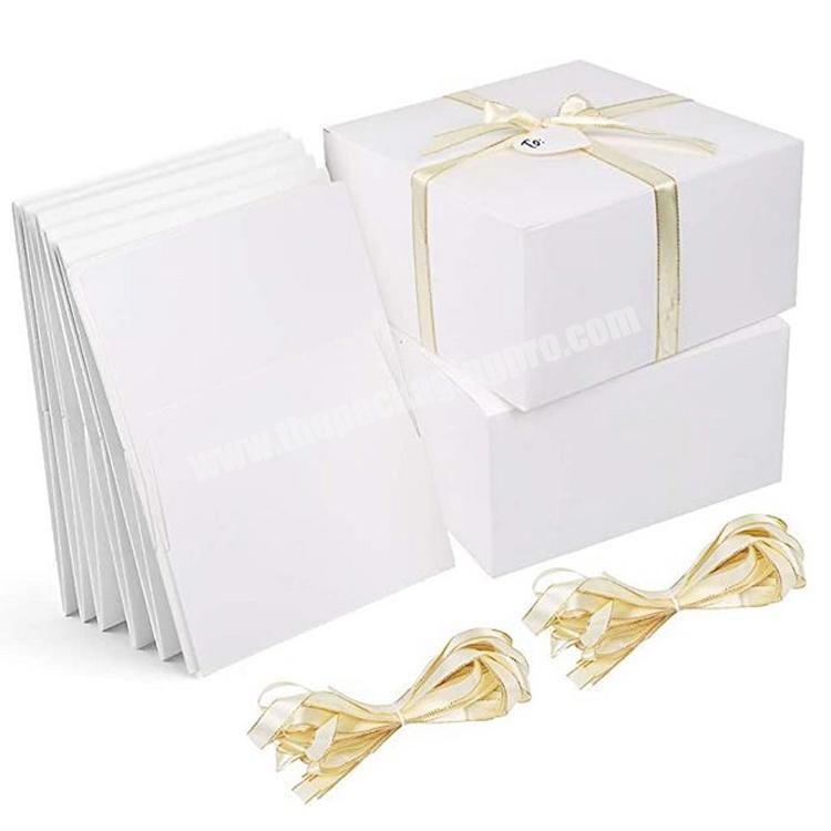 Pack Gift Boxes with Lids White Cardboard Paper Bridesmaid Proposal Boxes for Wedding Favors Wrapping Crafting Easy Assemble Box