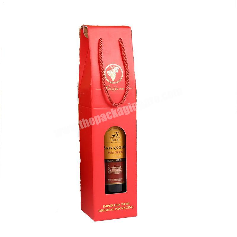 Packaging boxes manufacturer Red wine packaging corrugated box Christmas single bottled wine corrugated gift paper box