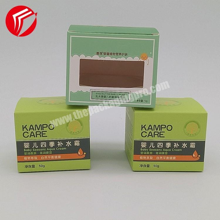 packaging cube gift little custom logo printed carton box with window luxury face cream packaging box