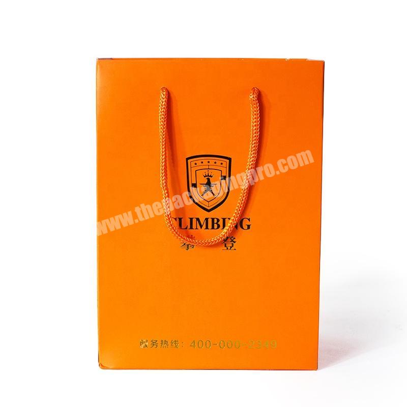 Packaging for men shirt gold aluminum foil orange paper bag