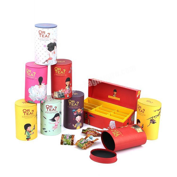 Packaging Round Shape Hot Selling Chinese Tea Gift Box Packing Compartments Tea Gift Box