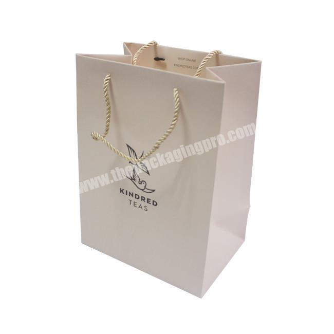 Paper Bags Printed Logo Custom White Color Personal Underwear Bag With Rope Handles