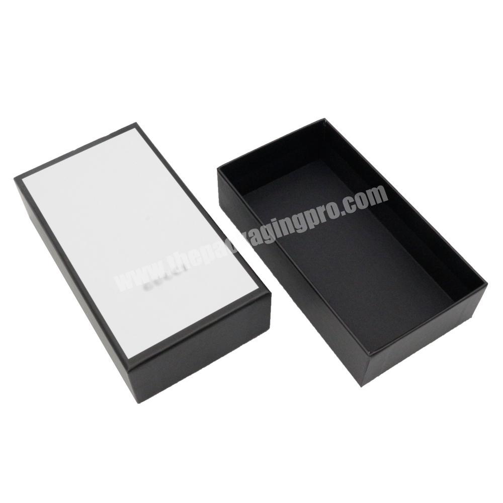 Paper board Lid and base box two piece of box with high quality  recycled black clothing box manufacturers