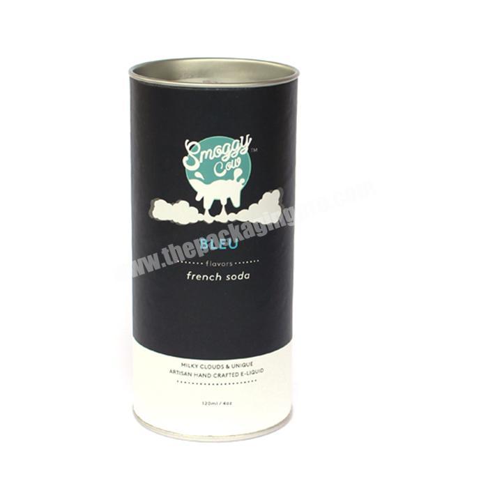 Paper bottle cardboard cylinder tube whiskey tube packaging with metal lid