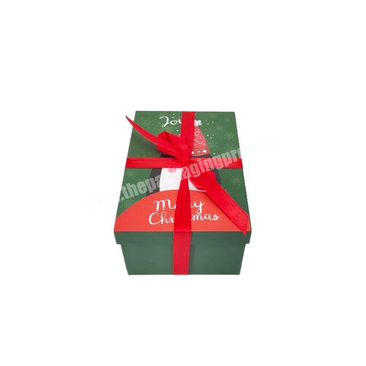 Paper Box Christmas Box Gift packaging gift Party Cake Candy paper box New Year with ribbon