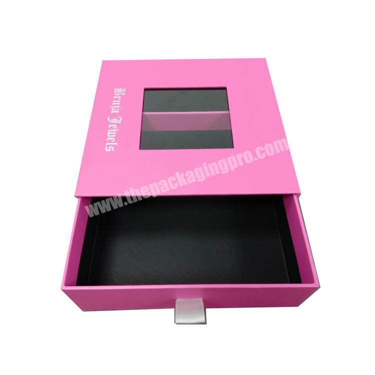 Paper Cardboard pink Color Printing  Cube Shape Lift Off jewelry  Display Box Custom Logo