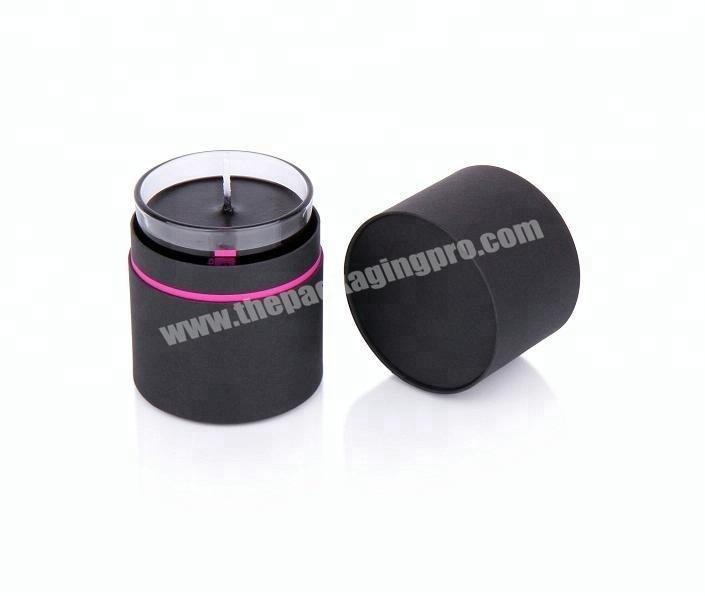 Paper Carton Tube Box Round Cardboard With Lids Black Candle Box