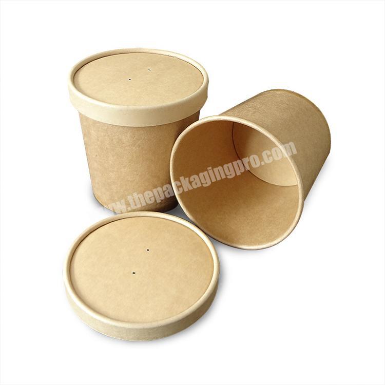 Paper food box for lunch and soup bowl fast with metal handle