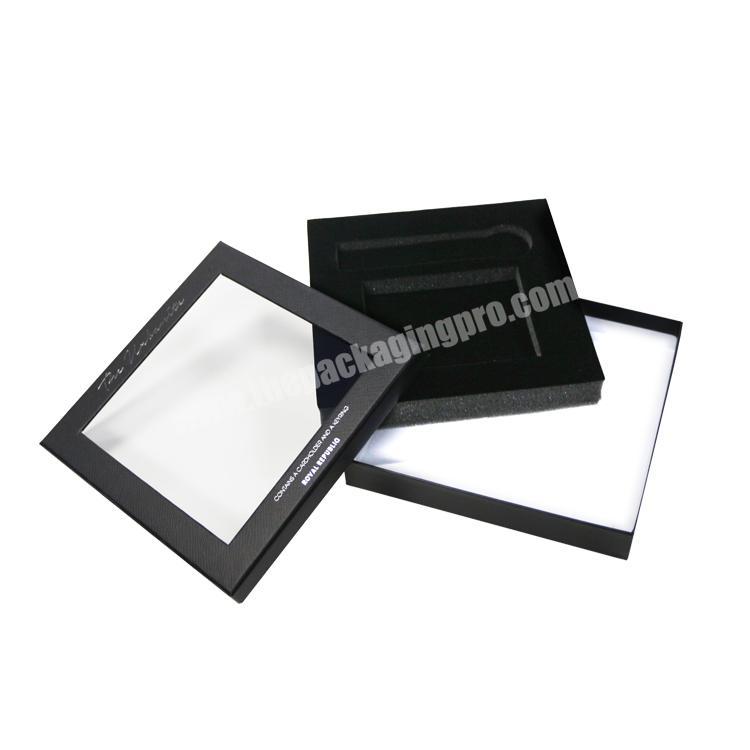 paper gift packaging box with lid and window