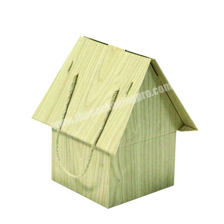 Paper House Shaped Cardboard Box with Handle