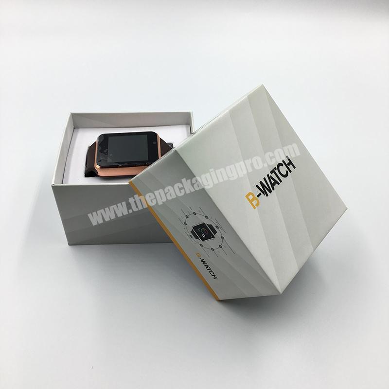 Paper made square smart Watch Box Cardboard Wrist Watch Gift Box With Lid base case