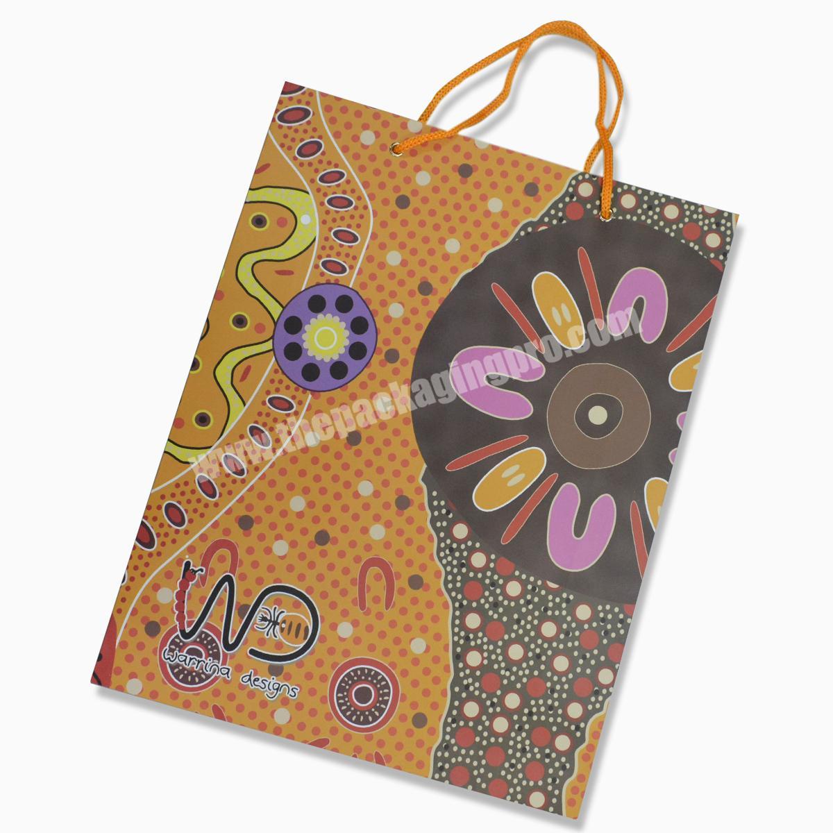 Paper Material and Kraft Paper Paper Type Tote Bags Handbag With Handle For flower Printed