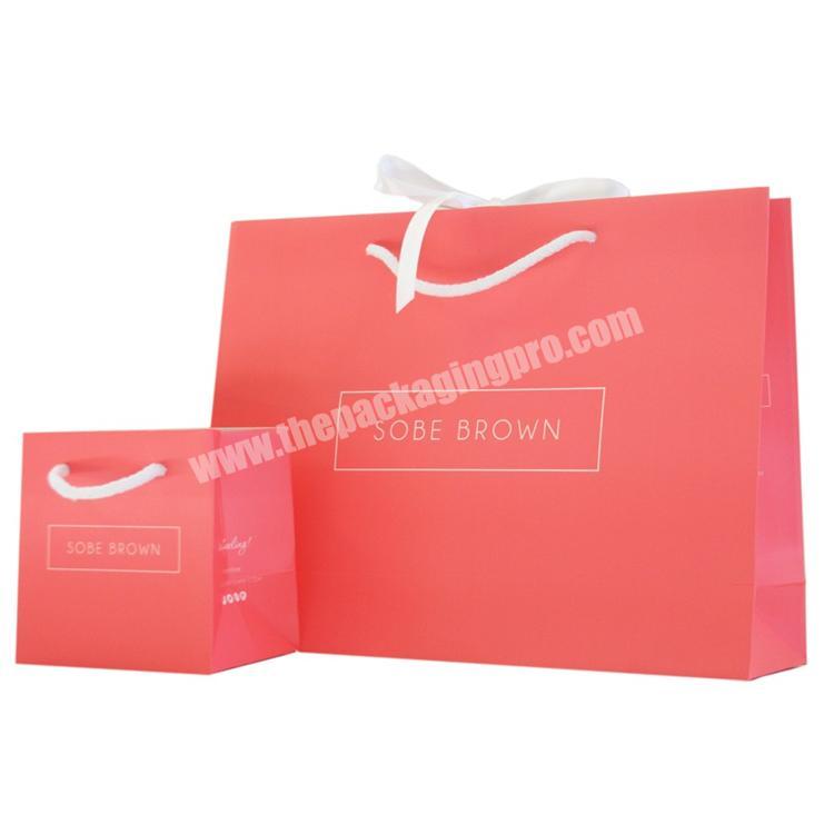 Paper Package Manufacturer customized designer logo printing cute cosmetic gift bag