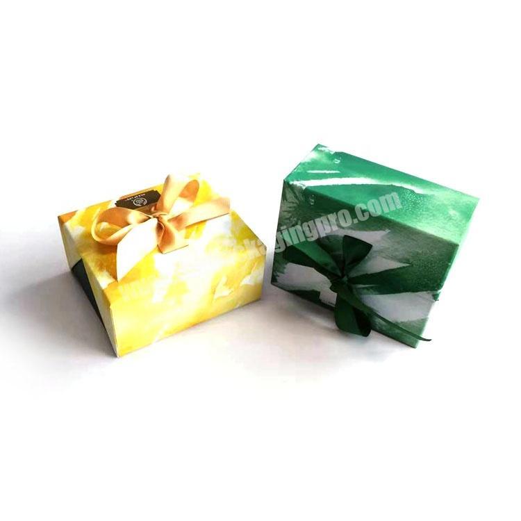 paper packaging door shape wedding gift box with ribbon