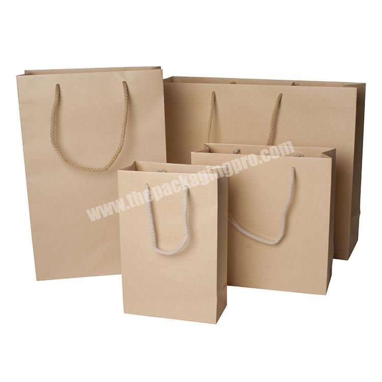 Paper Packaging Plant Custom logo  printing small brown die cut handle paper bags with handles