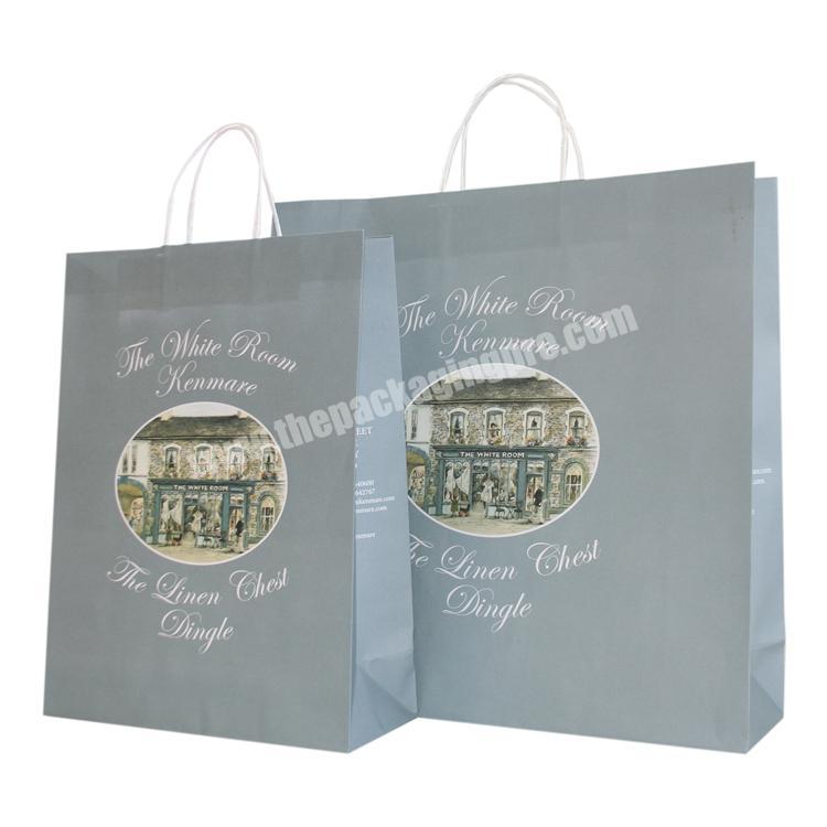 Paper Packaging Plant Good quality customized Christmas paper shopping bag with ribbon