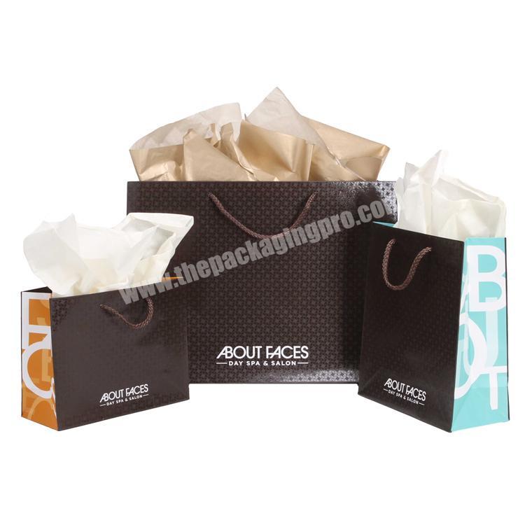 Paper Packaging Plant wholesale personal simple design folding paper bag with cotton handle