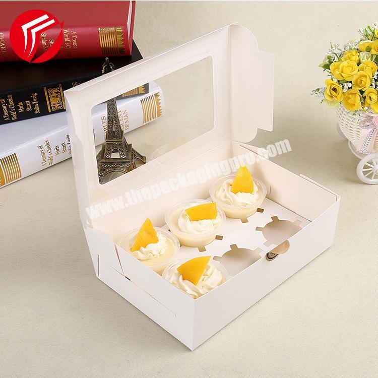 paper parton cardboard gift box Kraft paper cookie cake packaging box with plastic window