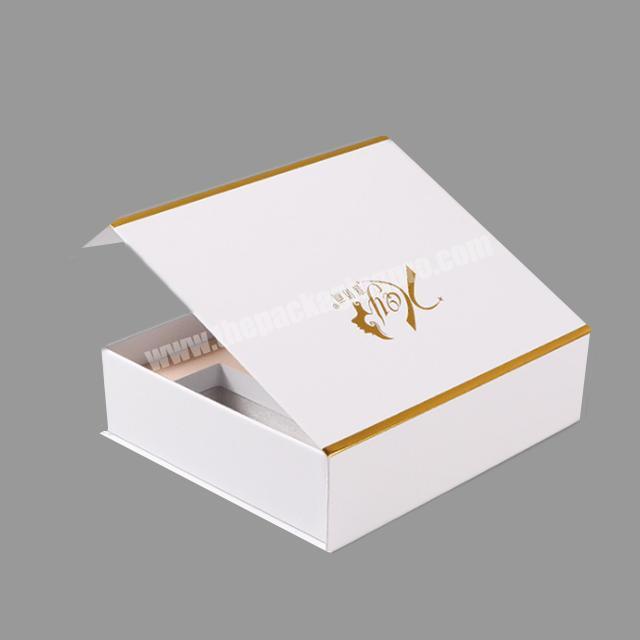 Paper white and gold gift box packaging custom paper gift box