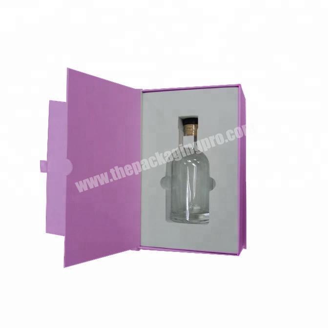 Paperboard custom book jacket whisky wine box with flaps