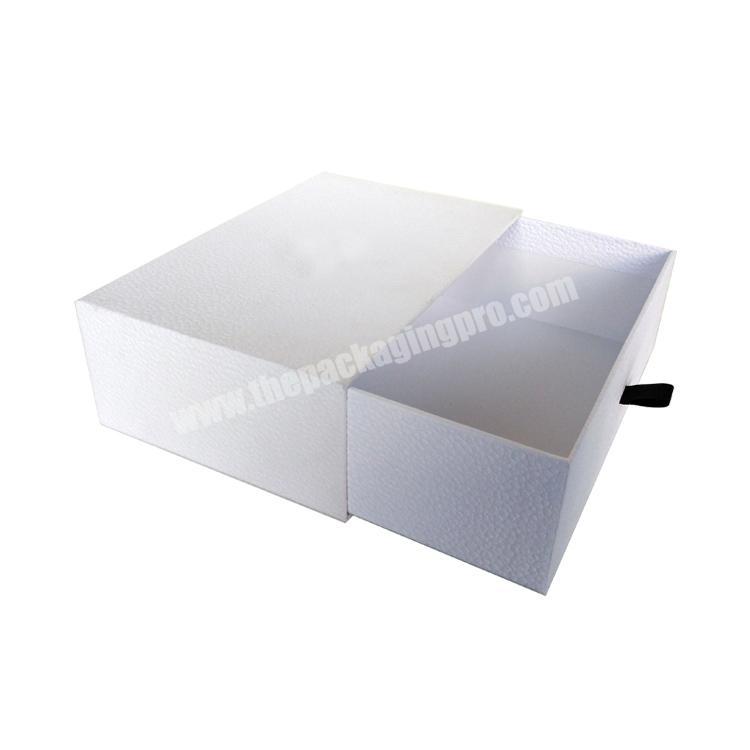Paperboard Plain White Drawer Packing Box For Cosmetic Skin Care Accept Custom Logo