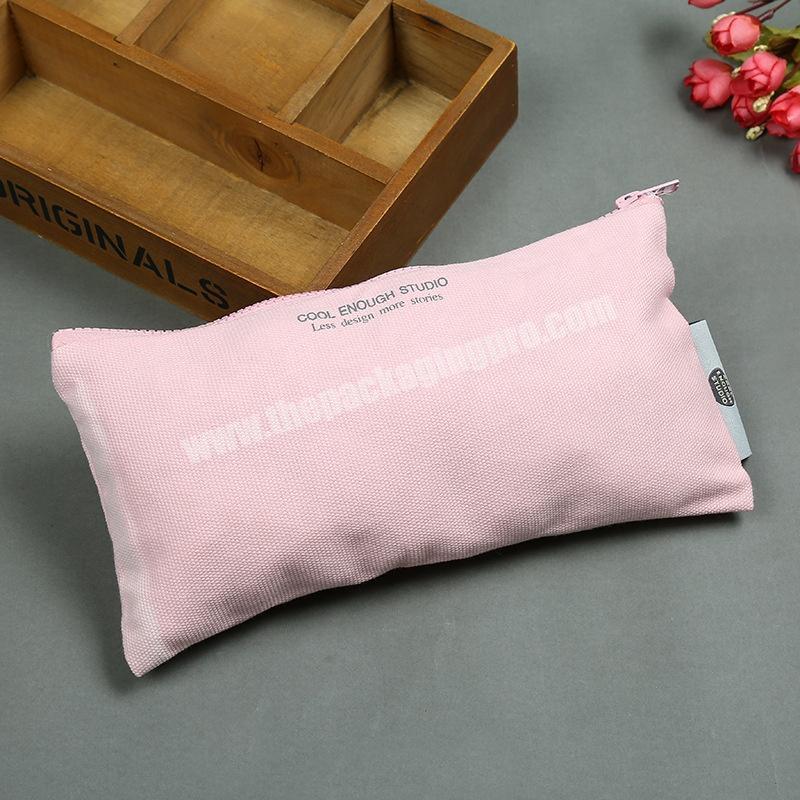 pencil gift eco pink cosmetic zipper canvas small muslin bags