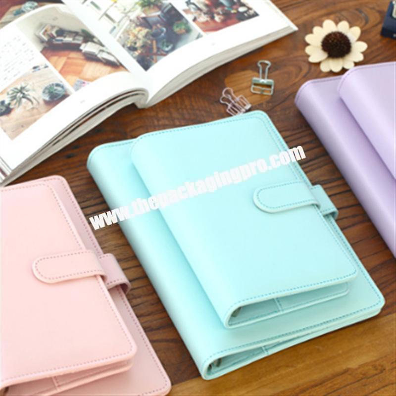 Personalize B5 Fancy Macaron Loose Leaf Notebook Planner With Buckle And Card Holder Candy Multi Color Logo Embossed Organizer