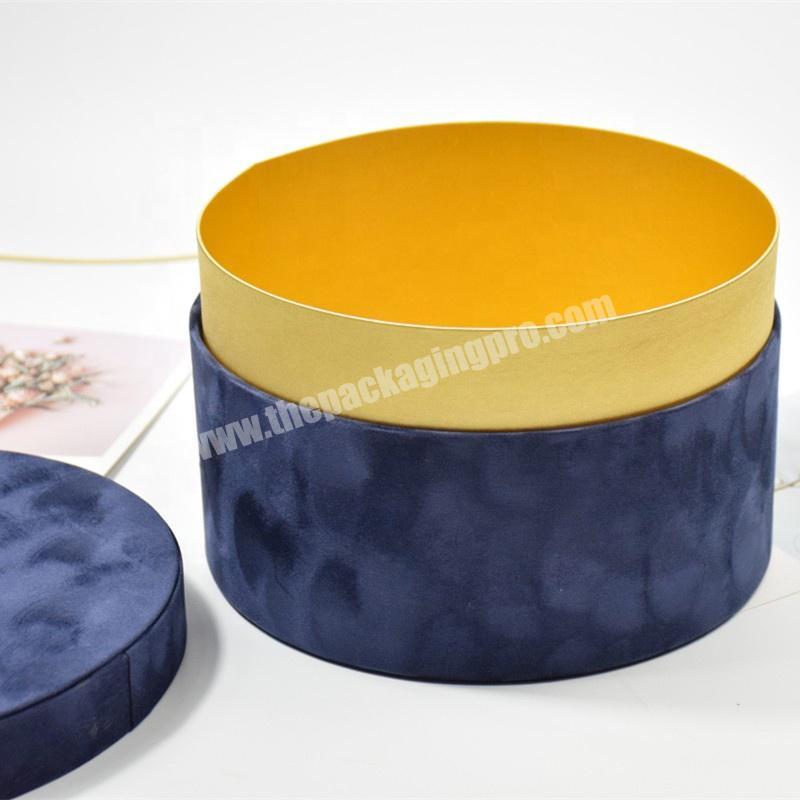 Personalize High Quality Round Cylinder Velvet Gift Packaging Box