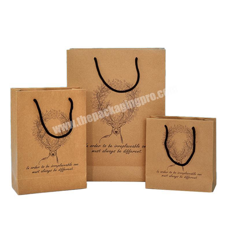 Personalized Biodegradable reusable craft Paper bags custom logo