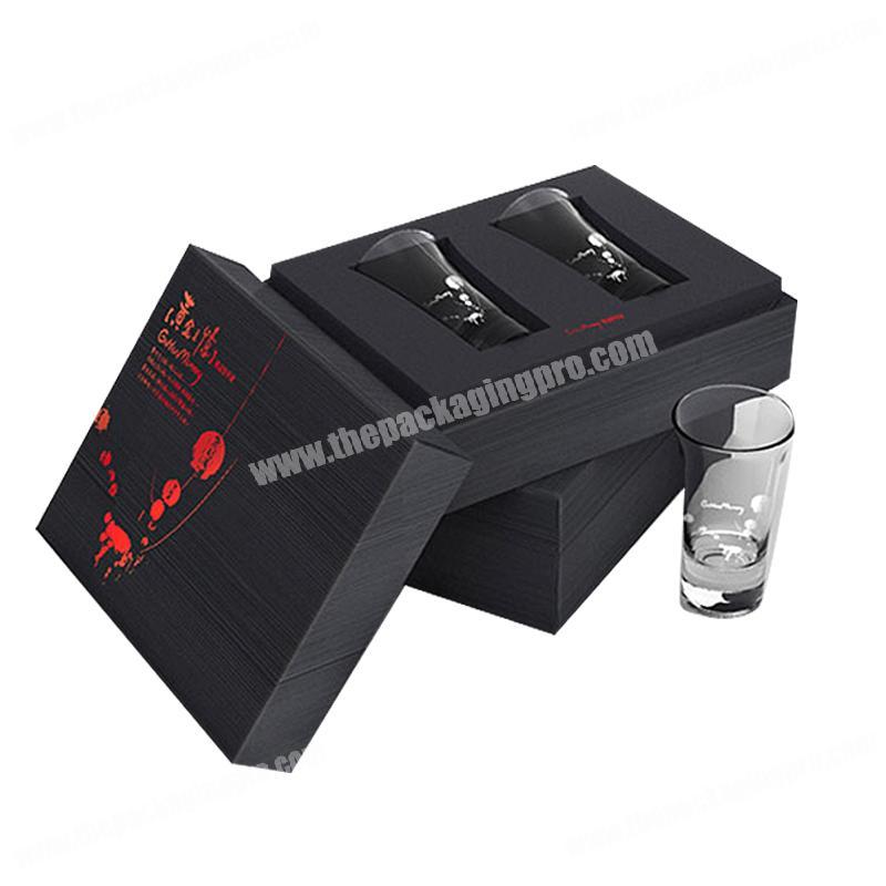 Personalized Cardboard wine whisky bottle and cup packaging gift box
