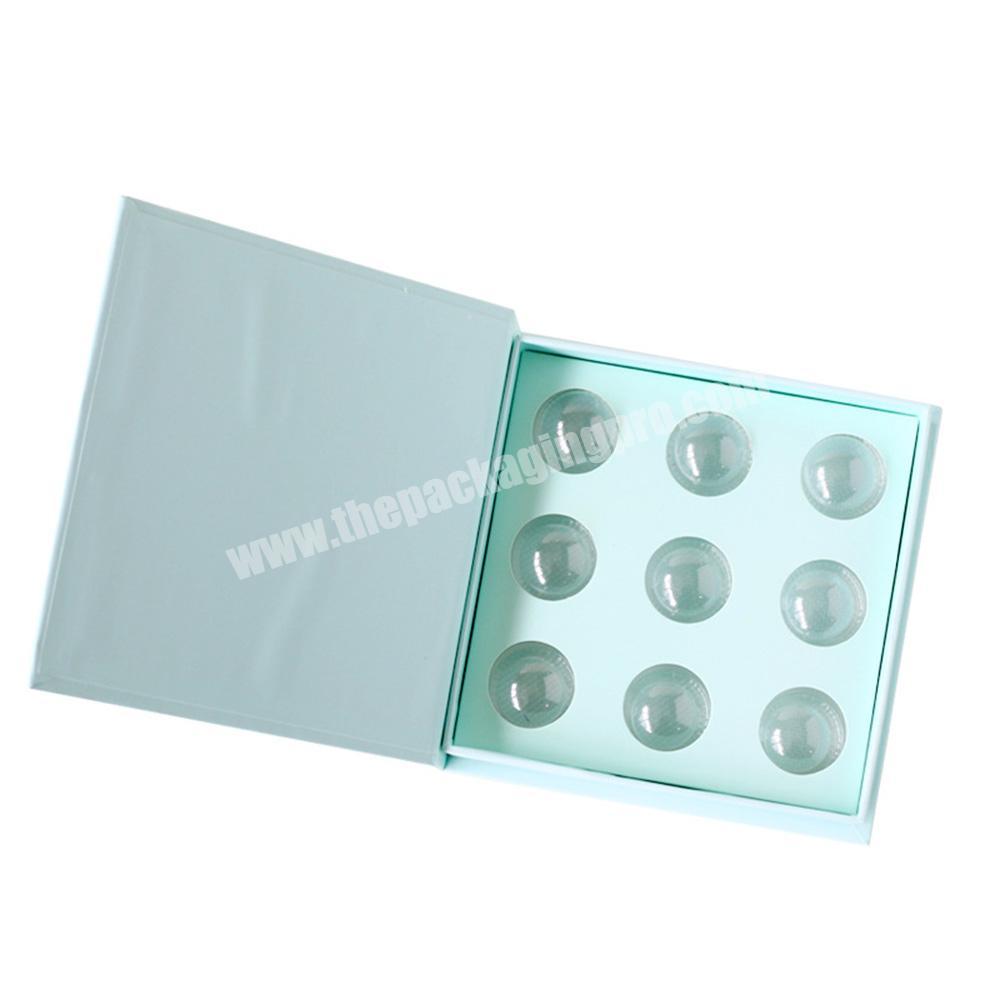 Personalized Clear Magnetic Chocolate Candy Paper Cardboard Packaging Box With Insert For 9 HeartRound Chocolates