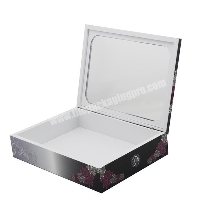 Personalized clear window cardboard 18 inch gift boxes with magnetic lid
