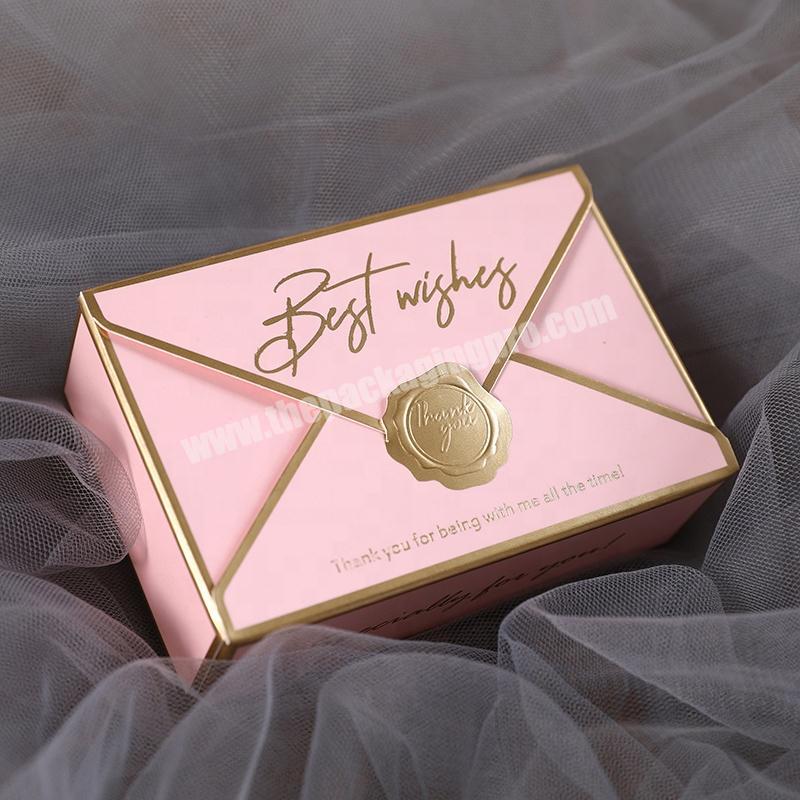 Personalized Creative Envelope Style Wedding Candy Paper Packaging Box For Cookie Biscuits Gift Packing
