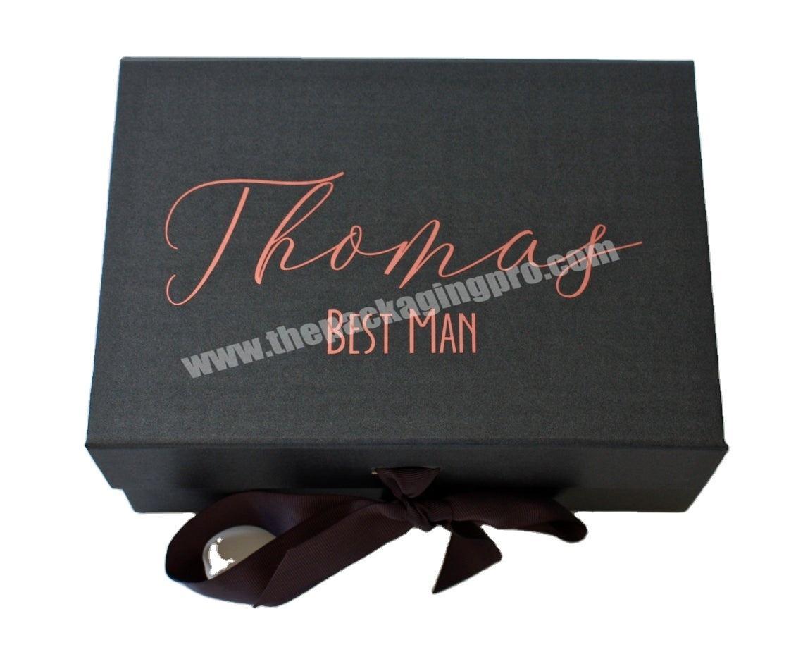 Personalized custom magnetic groom box groomsmen gift box