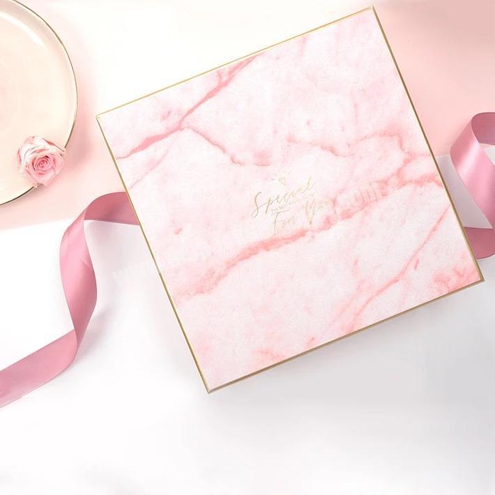 Personalized custom marble paper packaging craft box for sweet candle packing
