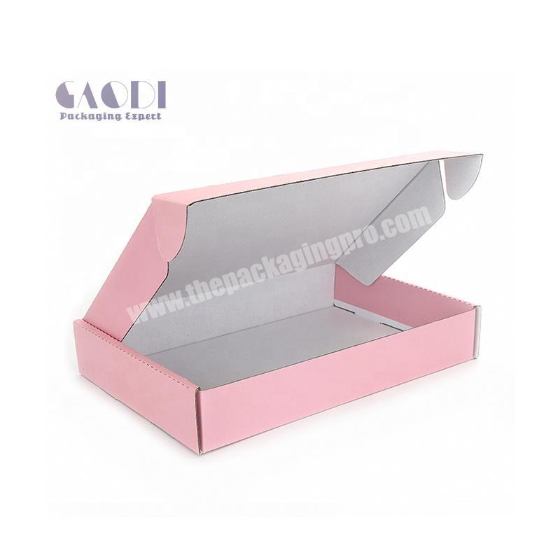 Personalized Customized Size Pink Color Shipping Box Hoodie Package Corrugated Paper Box