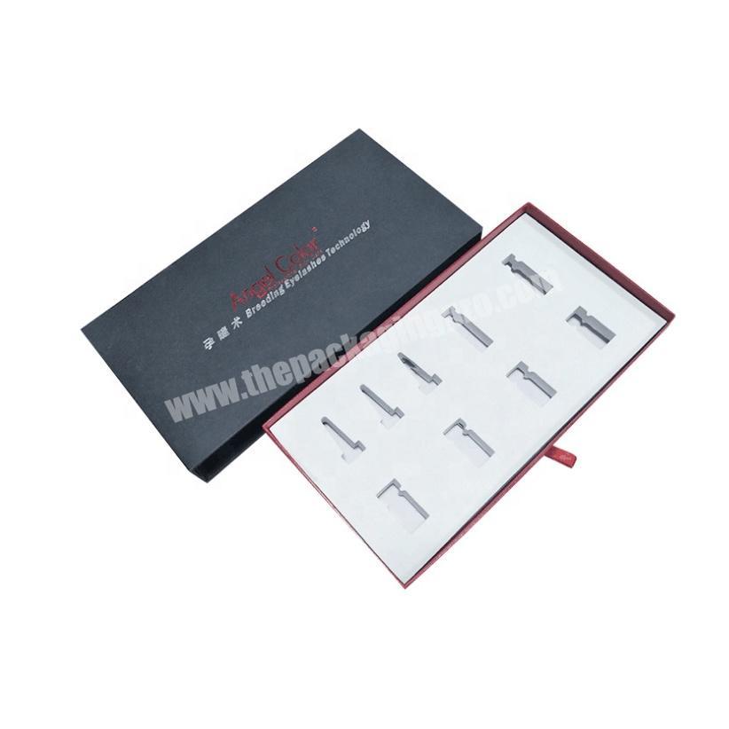 personalized empty cardboard square wholesale eyelash packaging drawer box