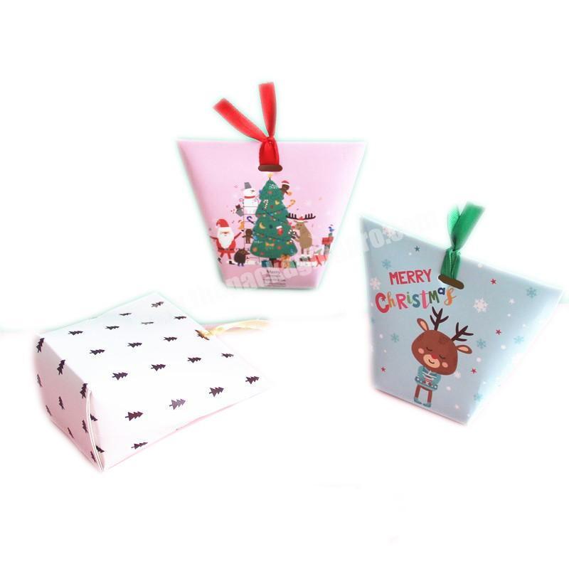 Personalized Gift Packaging Custom Printed Christmas Candy color Cardboard Paper Bag
