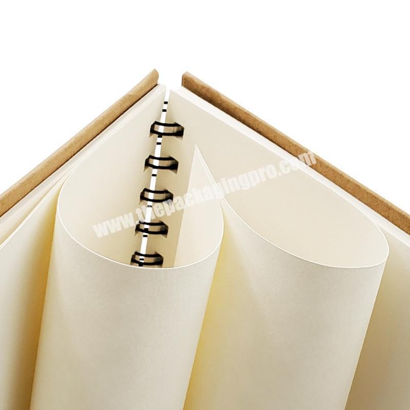 Personalized Large A3 A4 Kraft Paper Board Cover Thick 200GSM Paper Sketch Drawing Book For Student Logo Embossed Foil Notepad