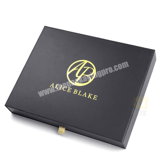 Personalized luxury custom black drawer cardboard jewelry storage box UV drawer box