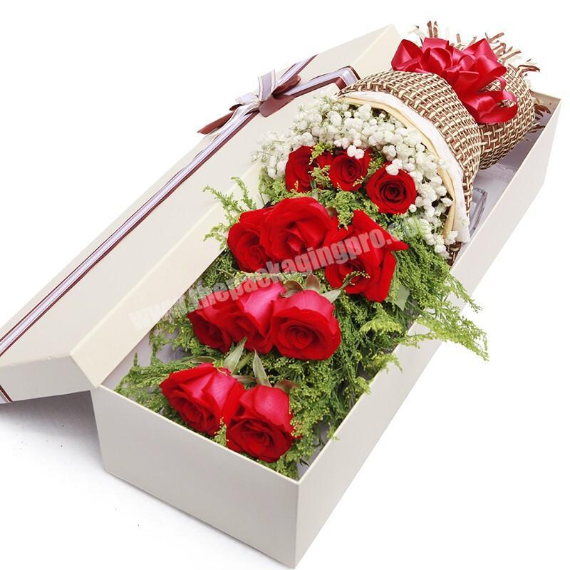 Personalized Luxury Flower Shop Custom Colorful Cardboard Carton Rose Gift Box With Lid