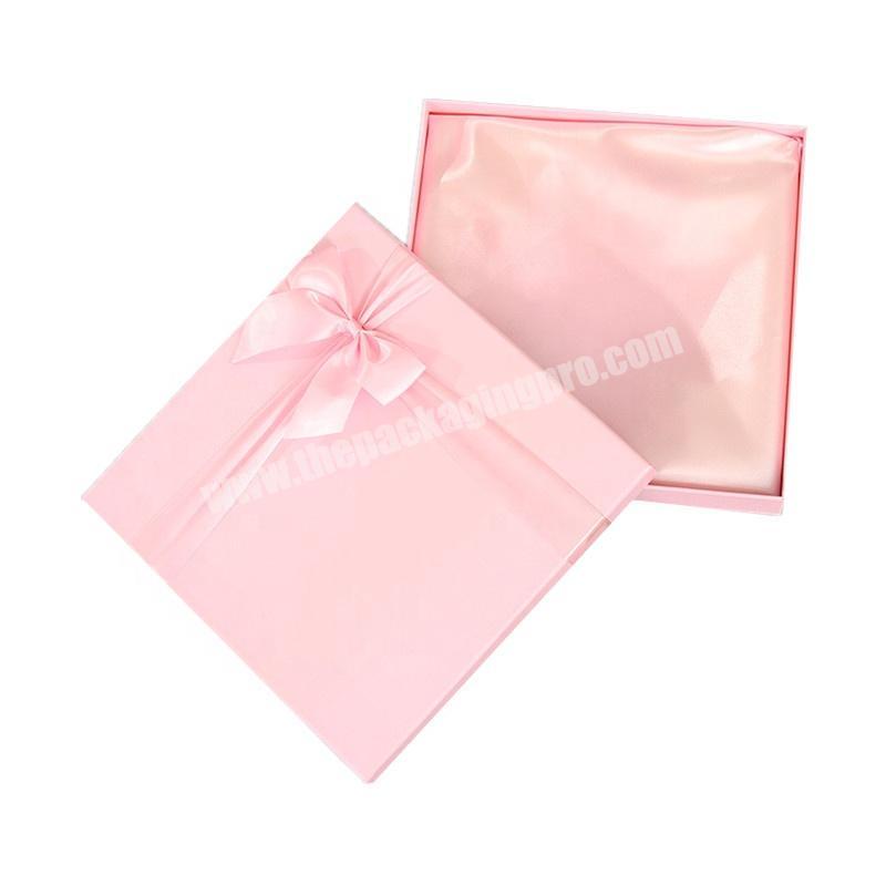 personalized pink foam gift boxes apparel packaging boxes with lid ribbon