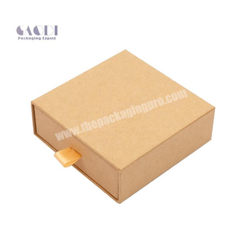 Personalized Printed Kraft Paper Cardboard Jewelry Box With Sliding Drawer