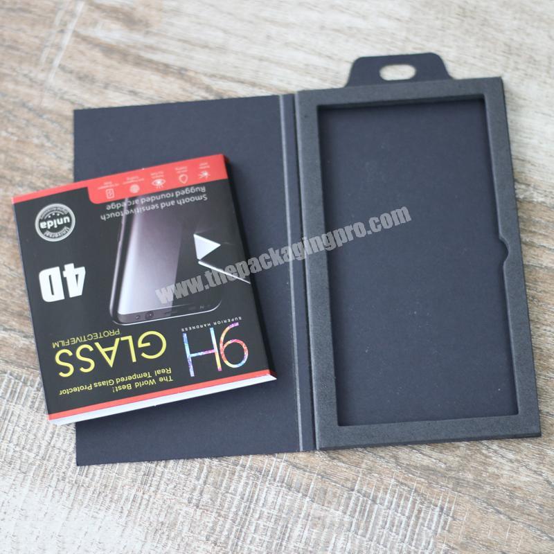 Phone Glass Film Box Packaging Accept Custom Design Tempered Glass Screen Protector Paper Packaging