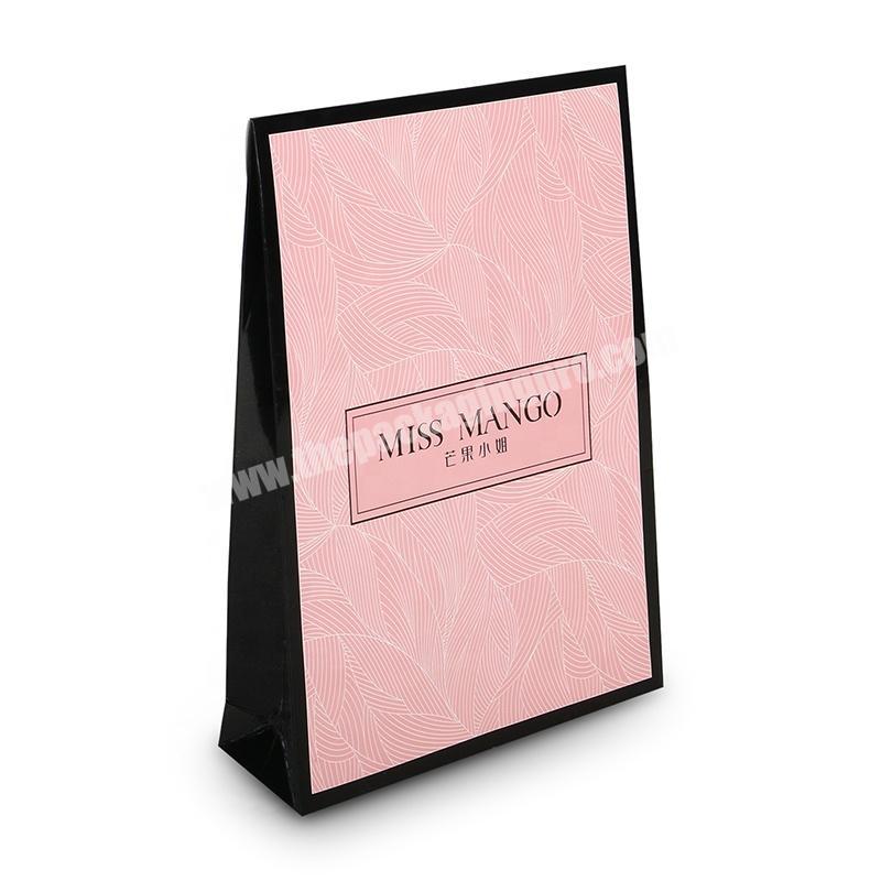 Pink and black bra hair accessories paper packaging box bag custom