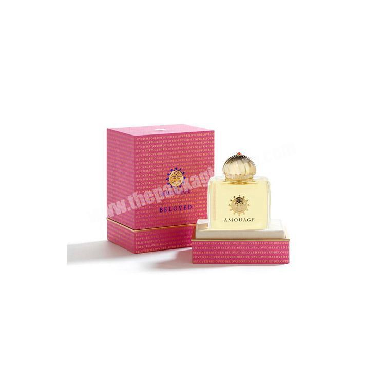 pink color 100ml perfume bottle packaging cardboard box