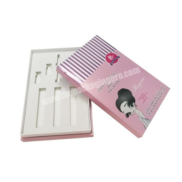 Pink Color Custom Printed Cosmetic Gift Packaging Box For Eyelash Liquid