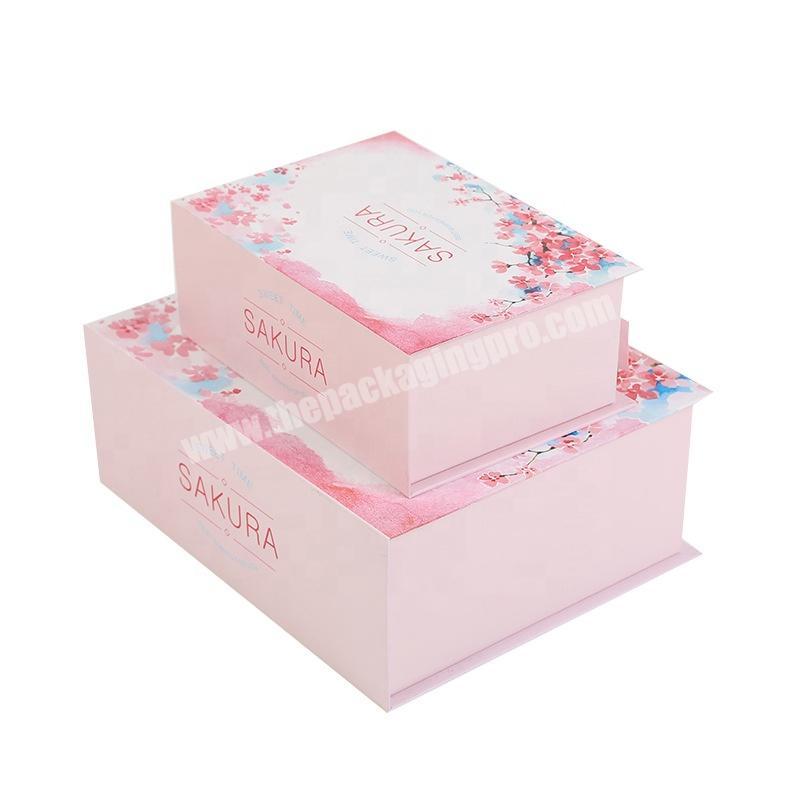 Pink cute book style shape perfume gift box with ribbon