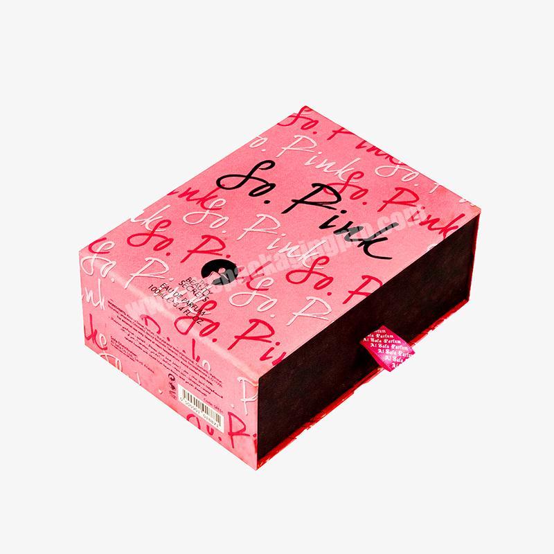 Pink Drawer Style Box for Perfume with Blister Insert